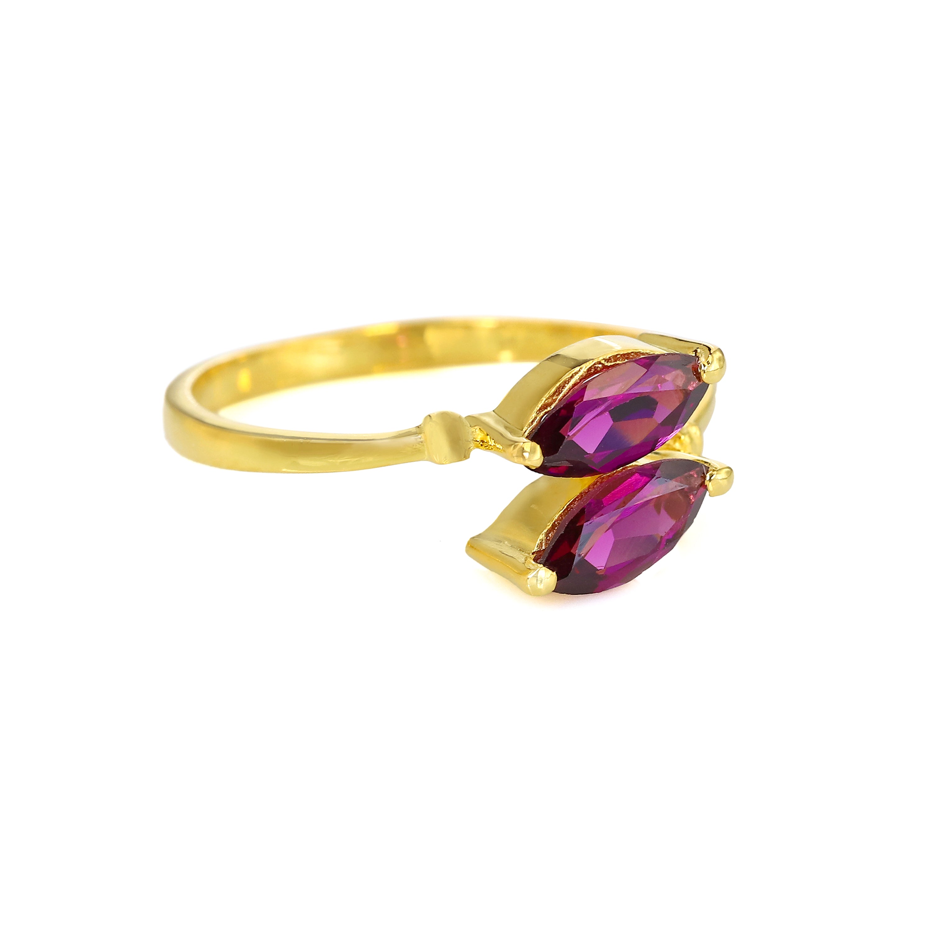 Marquise Two Stone Bypass Ring