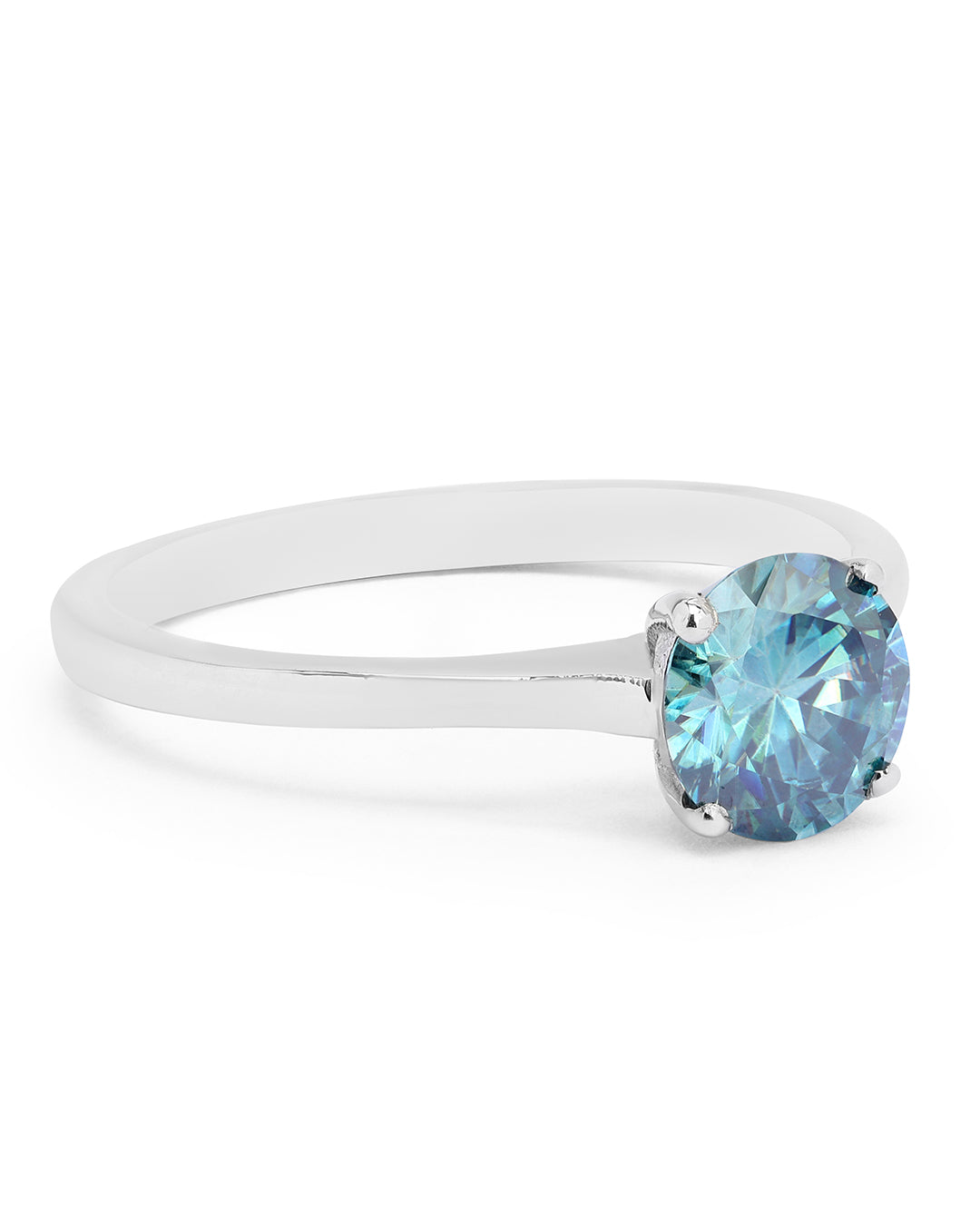 Prong-Set Alexandrite Moissanite Solitaire Ring