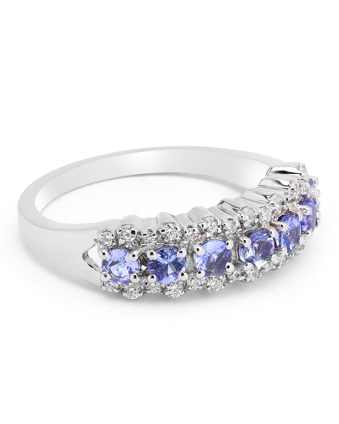 Vintage Style Oval Tanzanite Ring with Moissanite