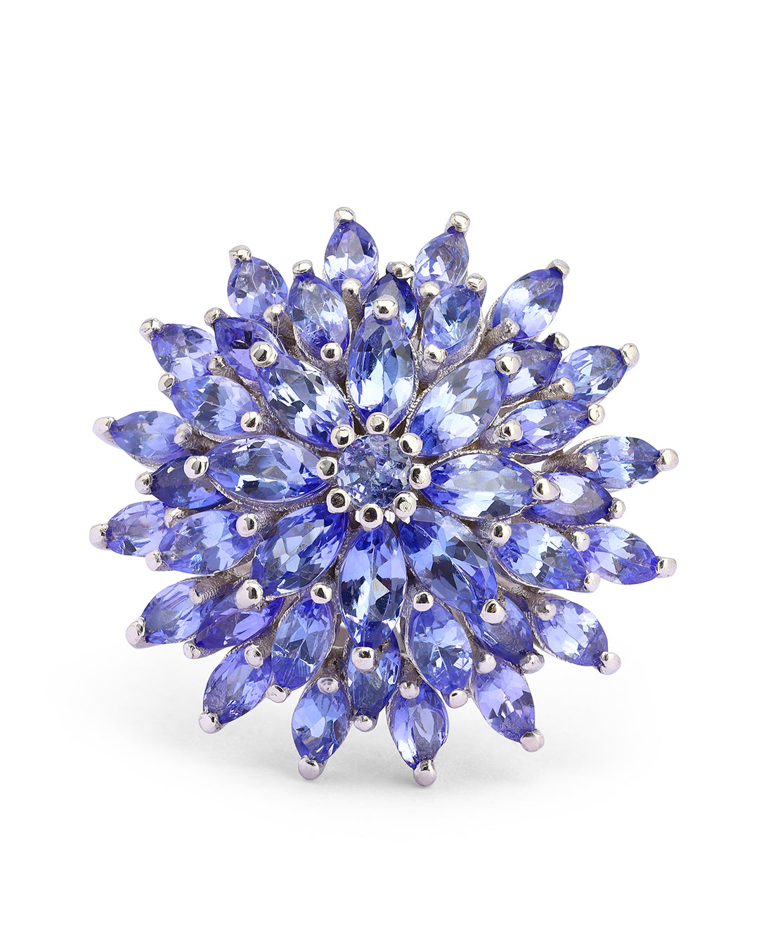 Marquise Tanzanite Floral Cluster Ring