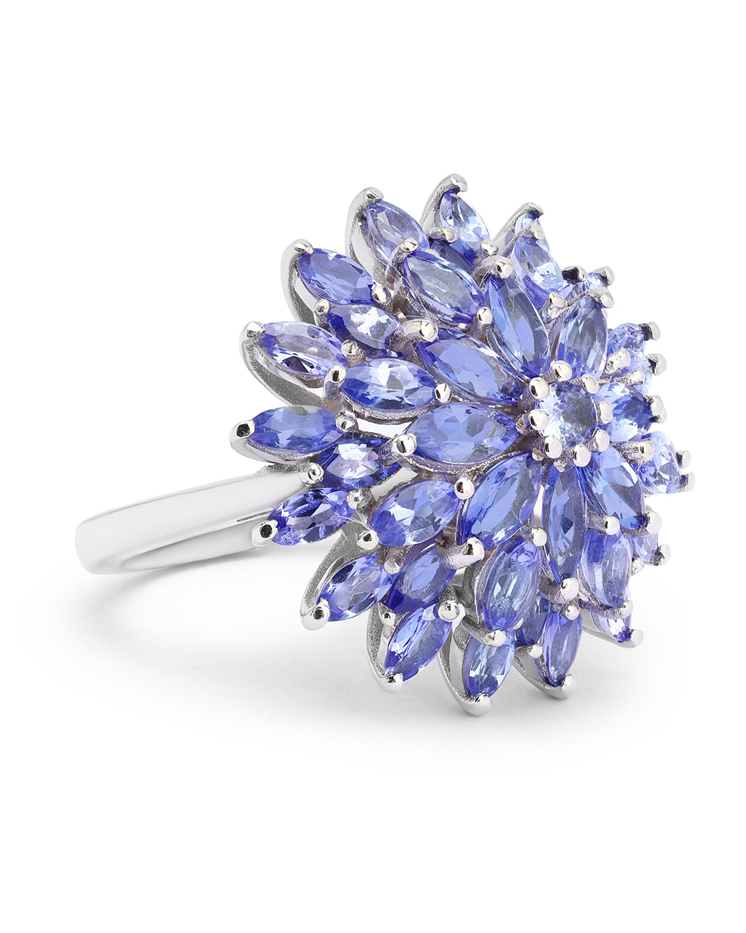 Marquise Tanzanite Floral Cluster Ring