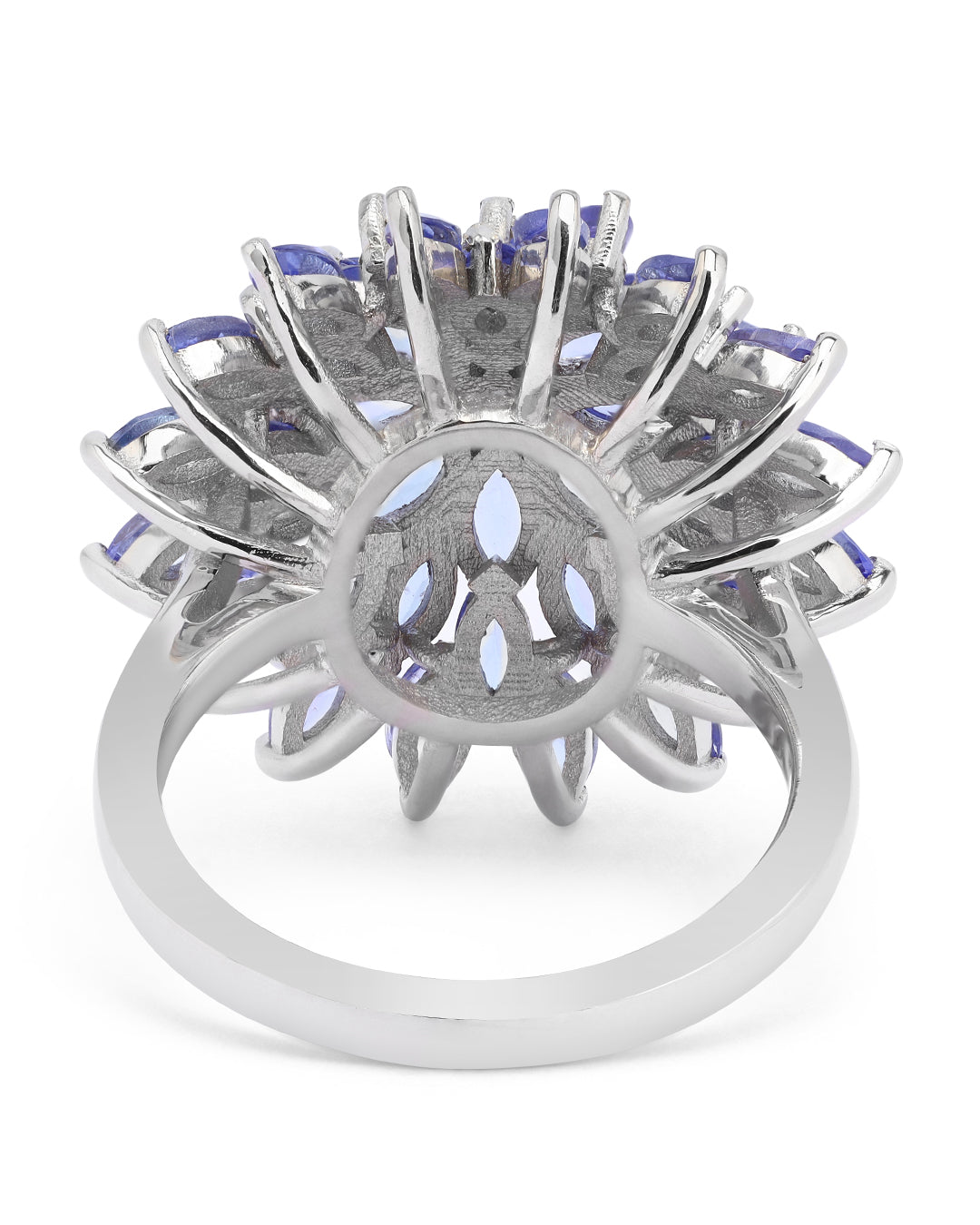 Marquise Tanzanite Floral Cluster Ring