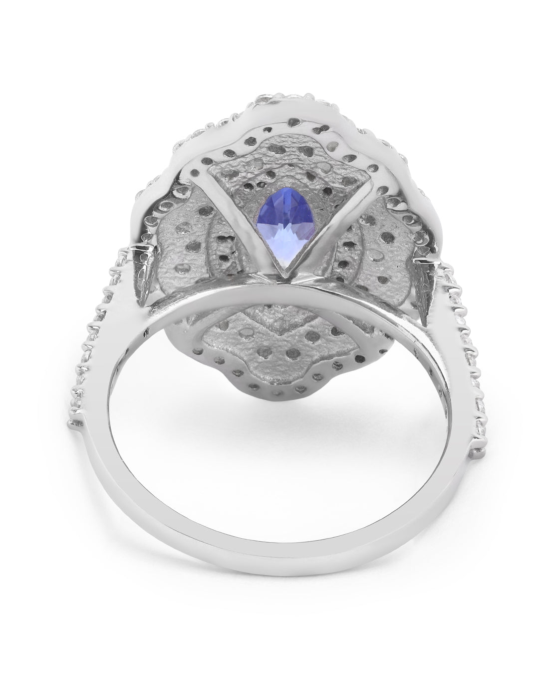 Marquise Tanzanite with  Valley Moissanite Halo