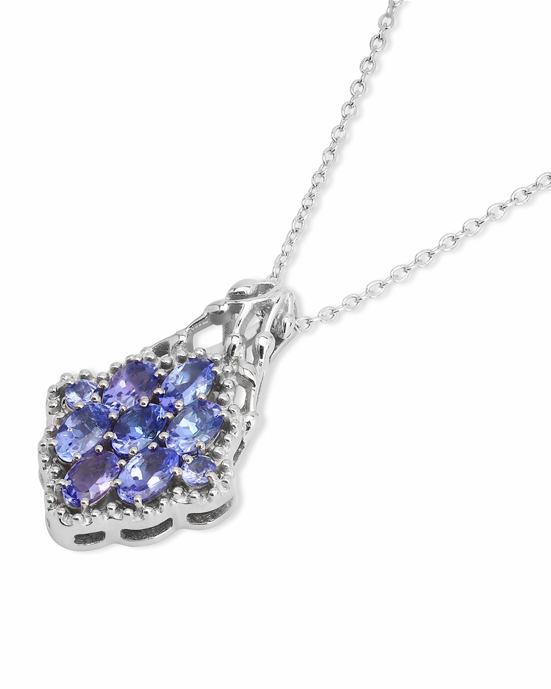 Tanzanite Knotted Oval Cluster Pendant (Copy)