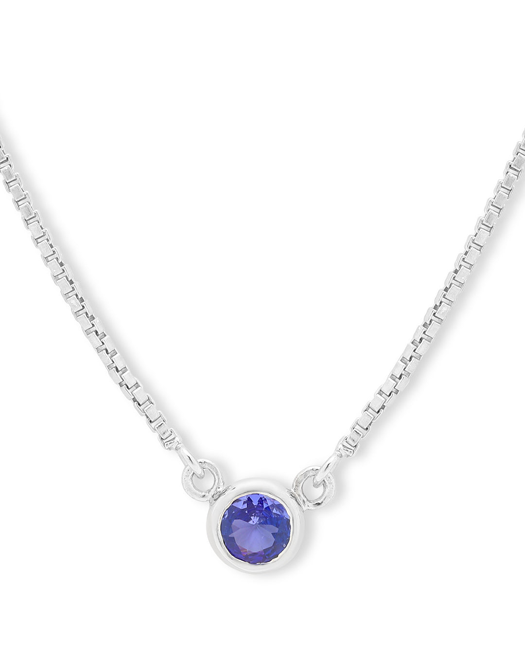 Bezel Set Round Tanzanite Solitaire Pendant