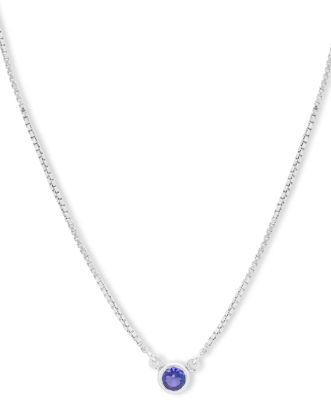 Bezel Set Round Tanzanite Solitaire Pendant