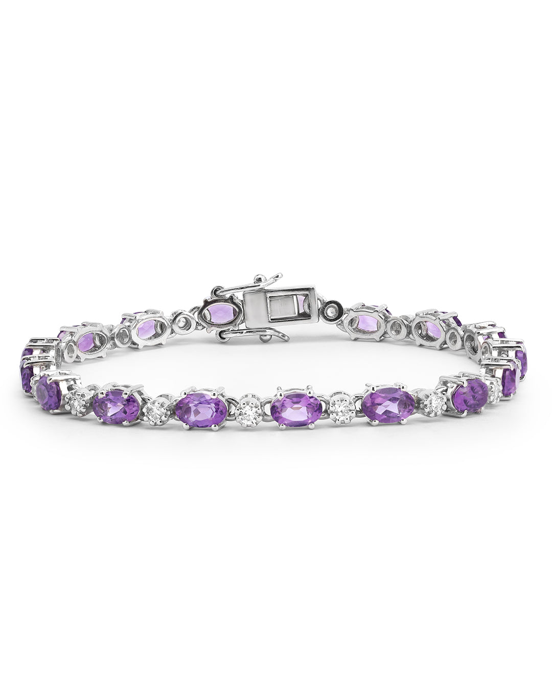 Classic Oval Amethyst Linear Tennis Bracelet