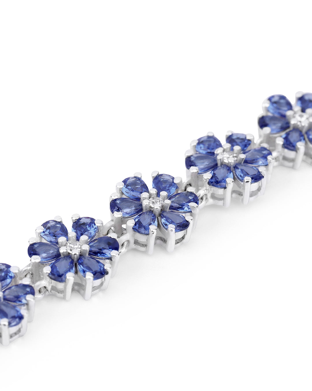 Pear Tanzanite Floral Bunch Bracelet