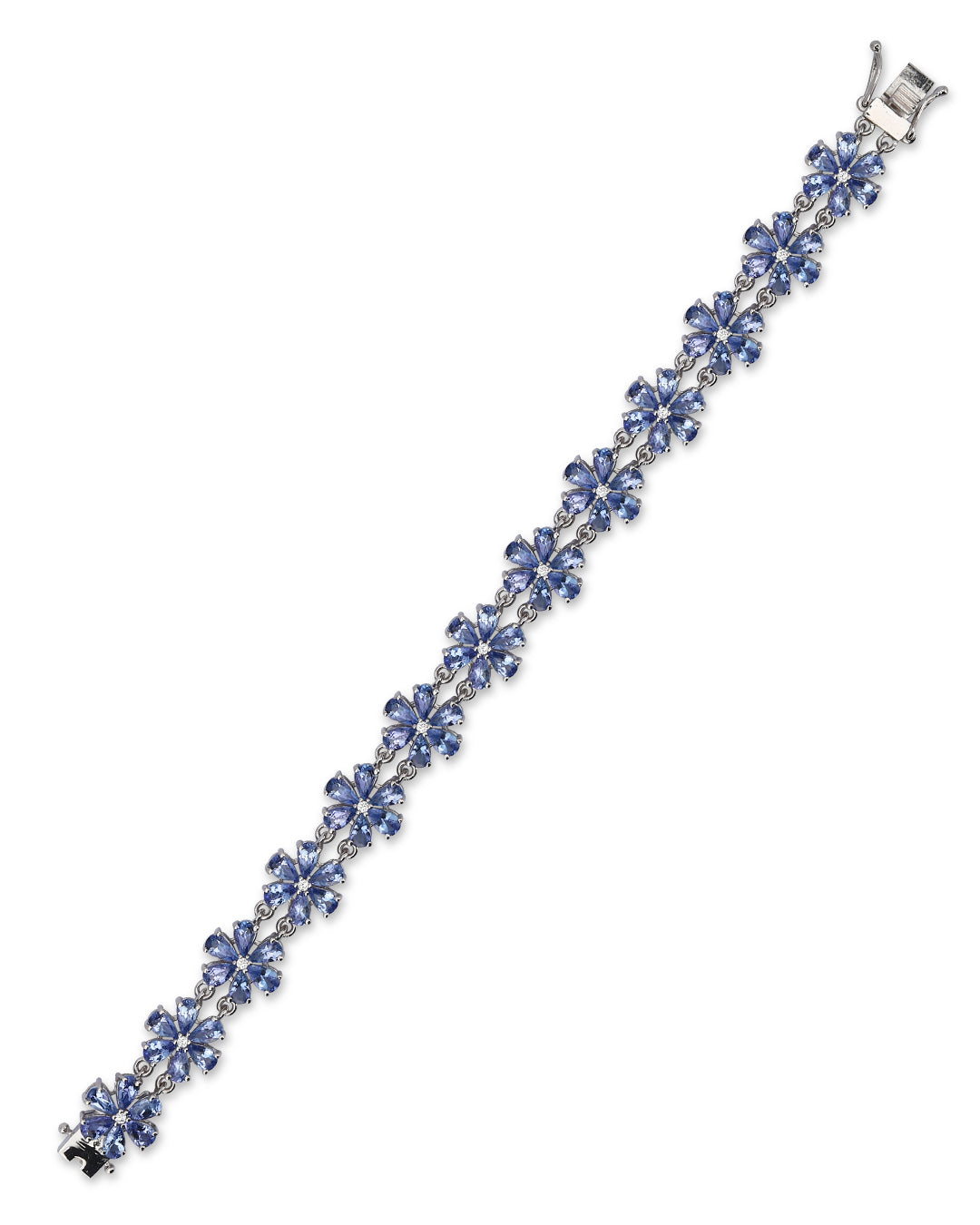 Pear Tanzanite Floral Bunch Bracelet