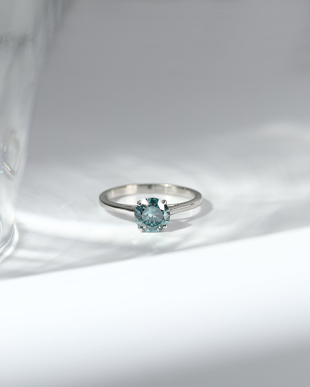 Prong-Set Alexandrite Moissanite Solitaire Ring