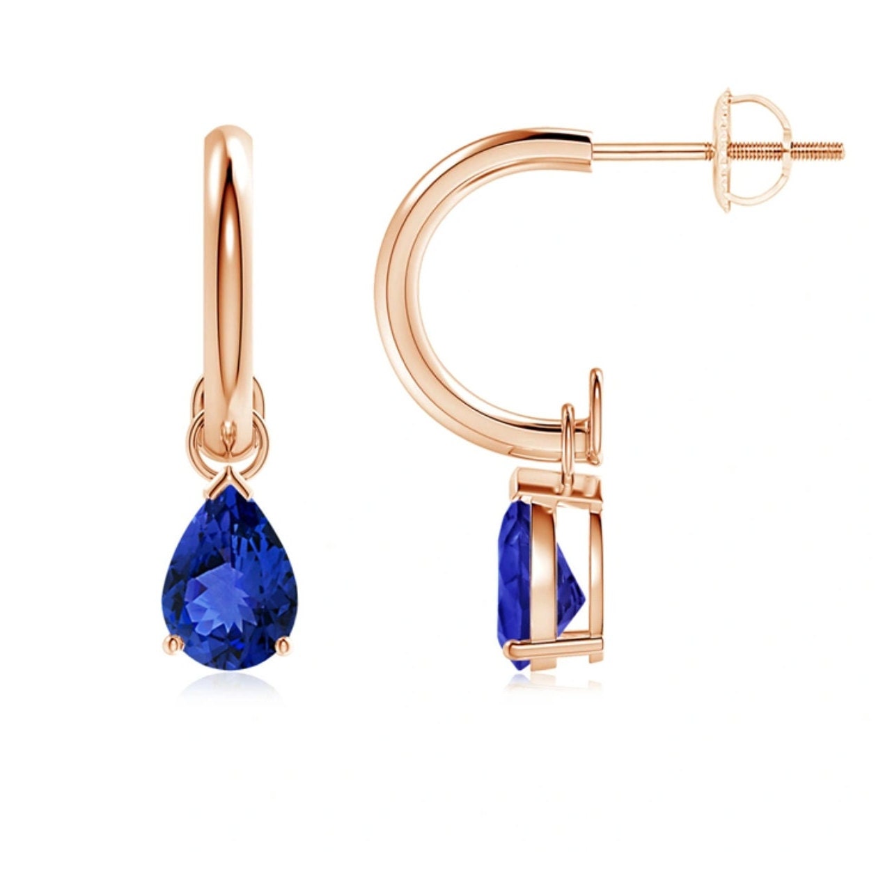 Pear-Shaped Tanzanite Drop Earrings