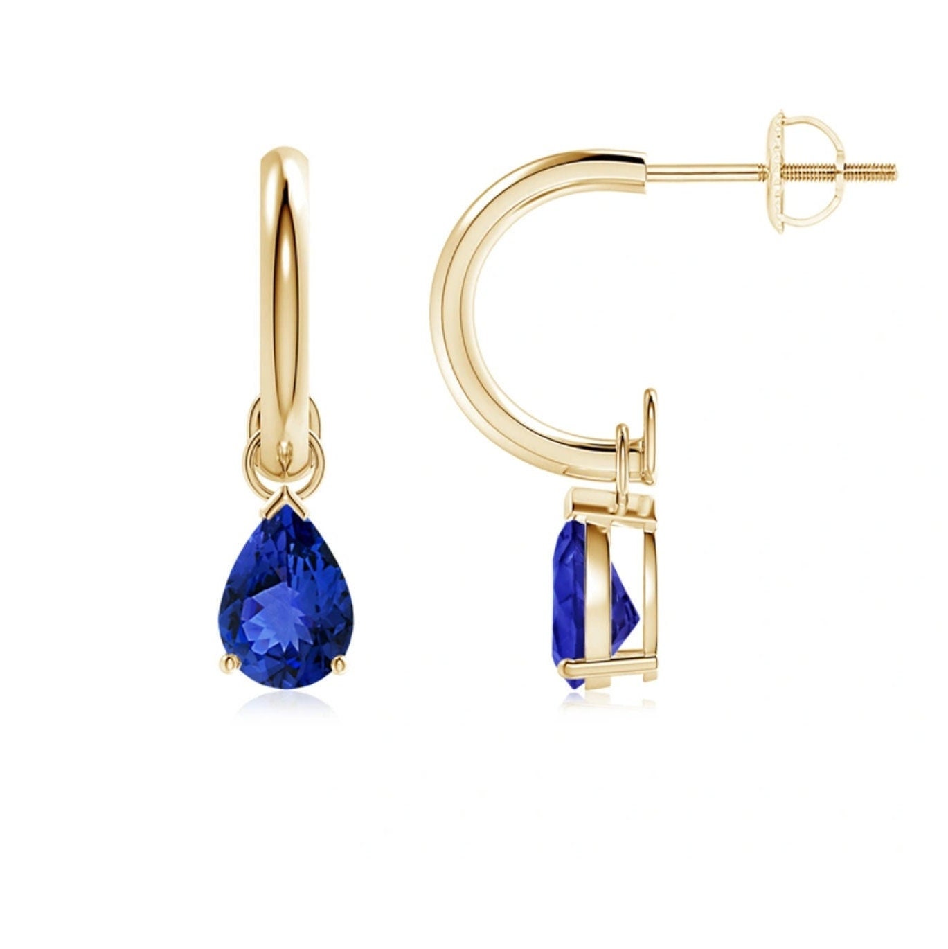 Pear-Shaped Tanzanite Drop Earrings