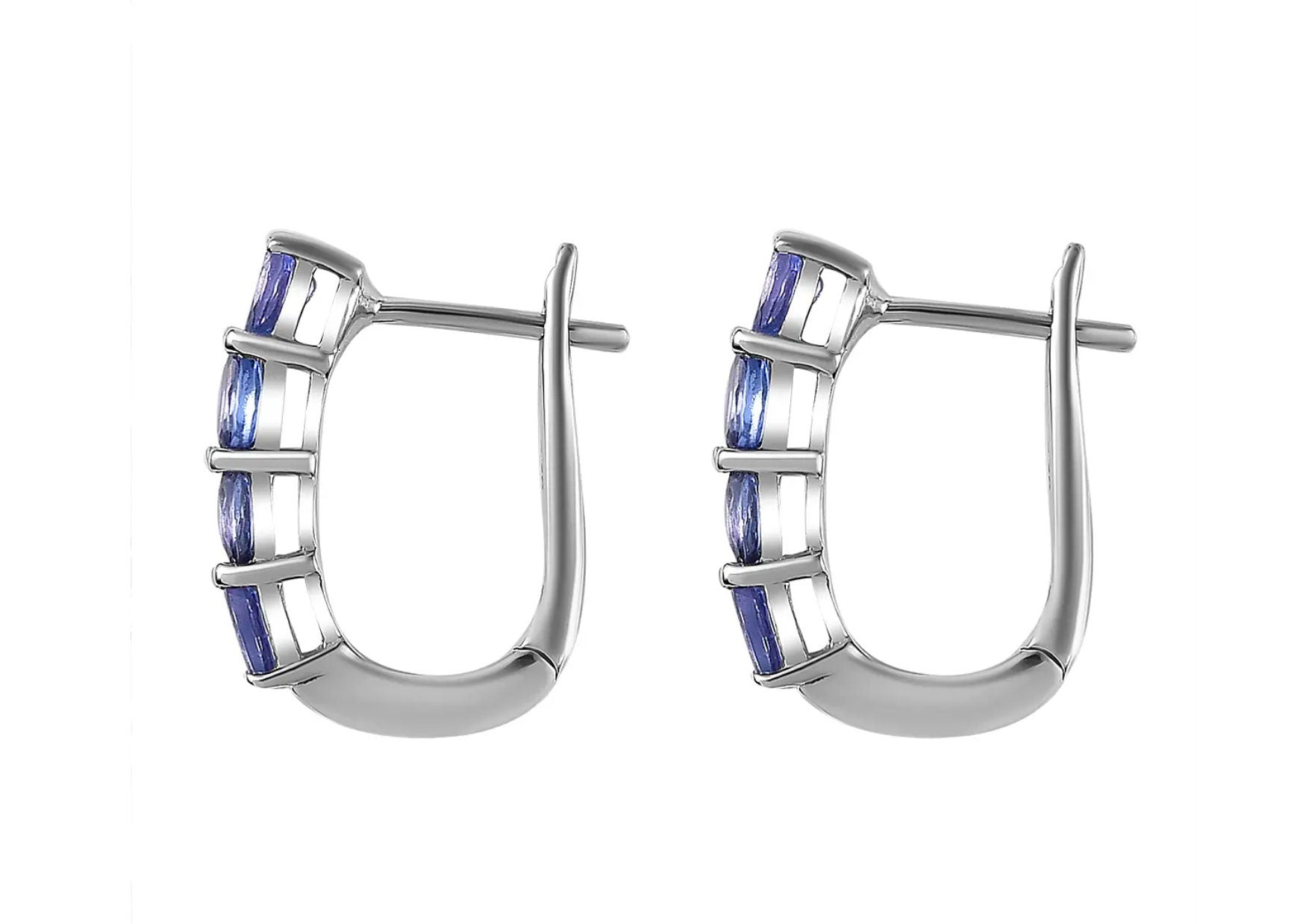 Elegant Tanzanite Huggies hoops