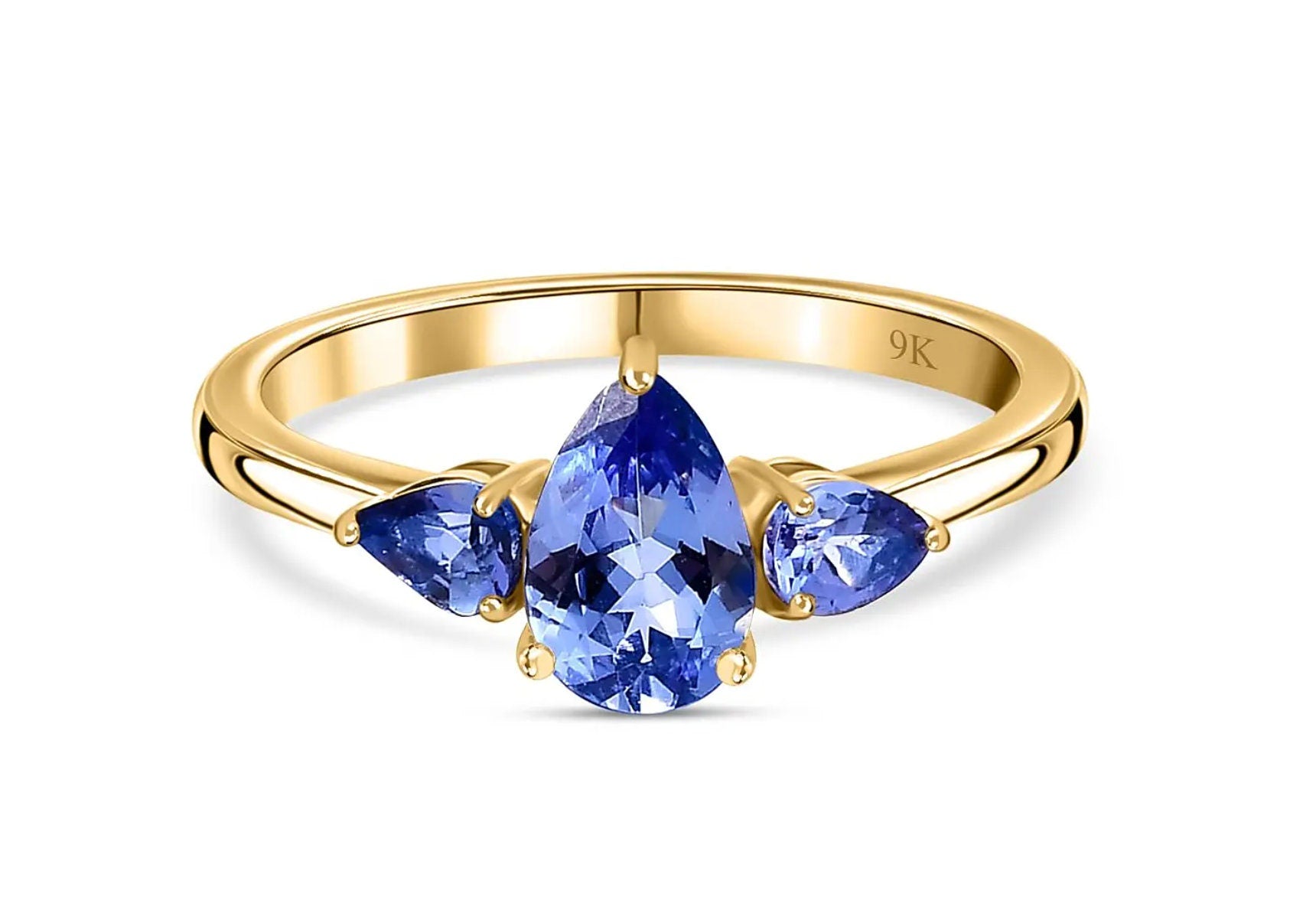 Pear Tanzanite Three Stone Ring