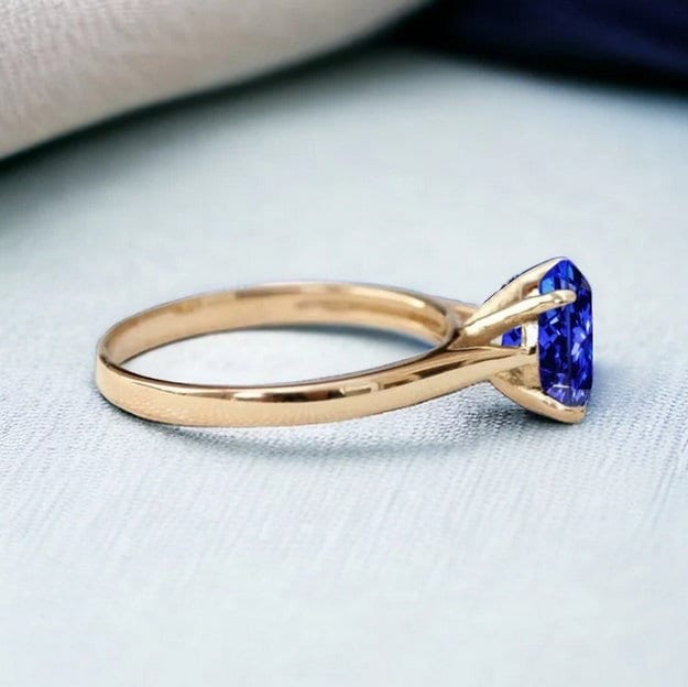 Prong-Set Round Tanzanite Solitaire Ring