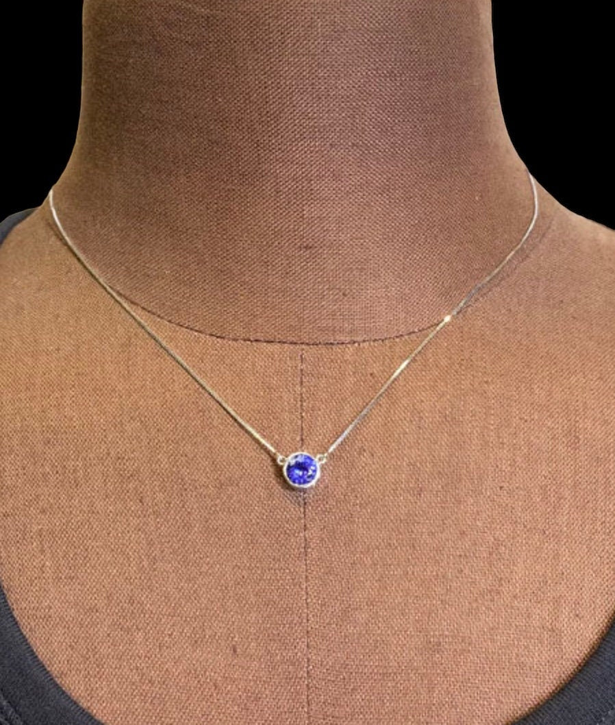 Bezel-Set Round Tanzanite Solitaire Pendant