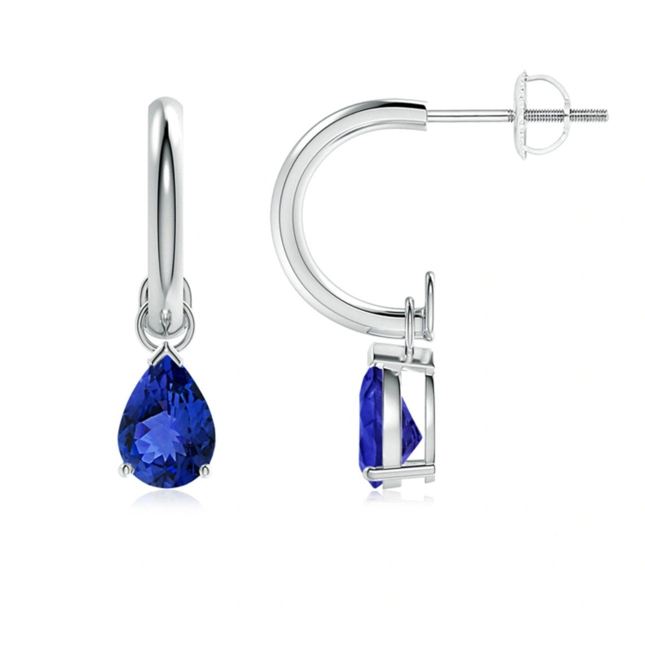 Pear-Shaped Tanzanite Drop Earrings