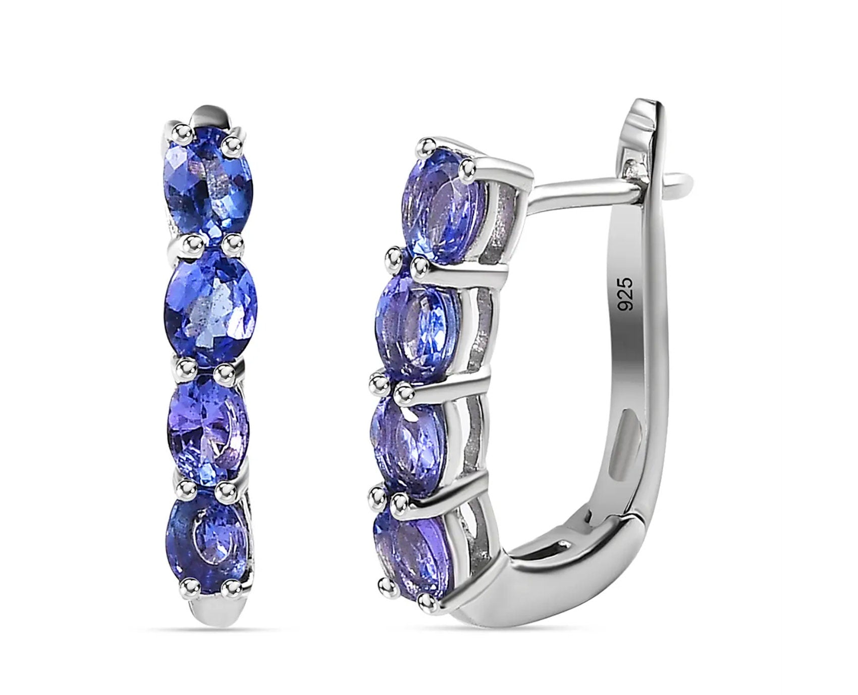 Elegant Tanzanite Huggies hoops