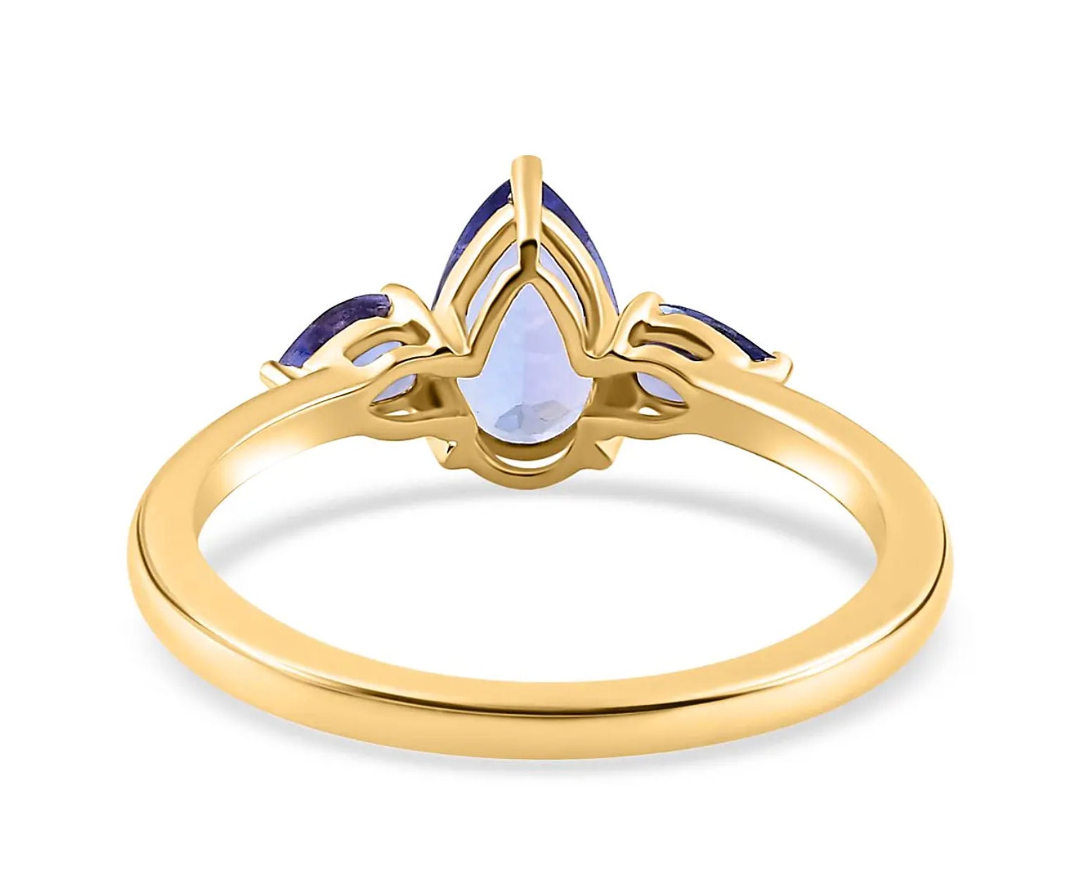 Pear Tanzanite Three Stone Ring