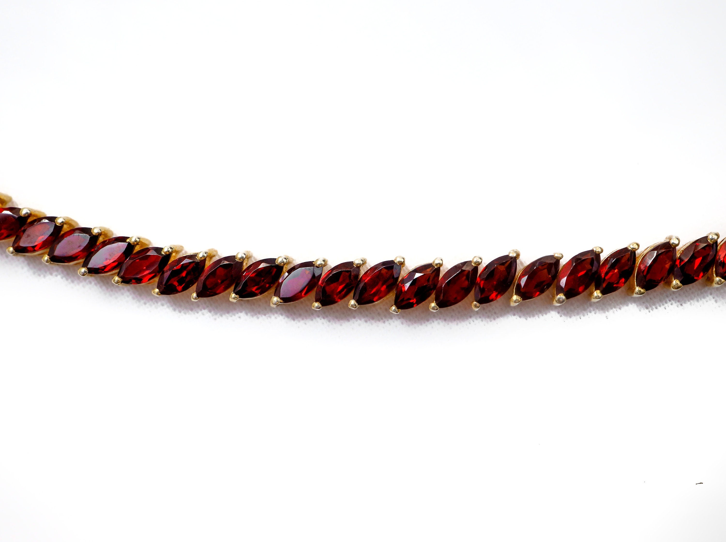 Marquise Garnet Tennis Linear Bracelet