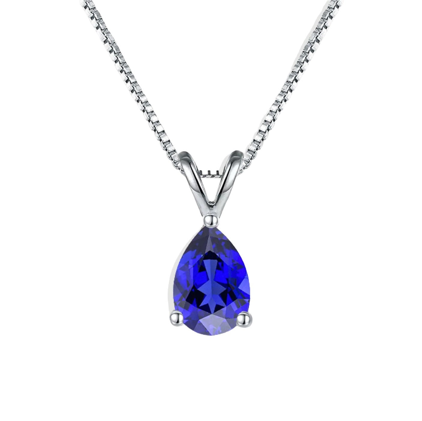 V-Bale Pear-Shaped Tanzanite Solitaire Pendant