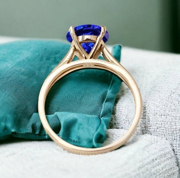 Prong-Set Round Tanzanite Solitaire Ring