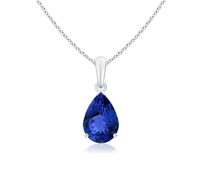 Solitaire Pear-Shaped Tanzanite Pendant