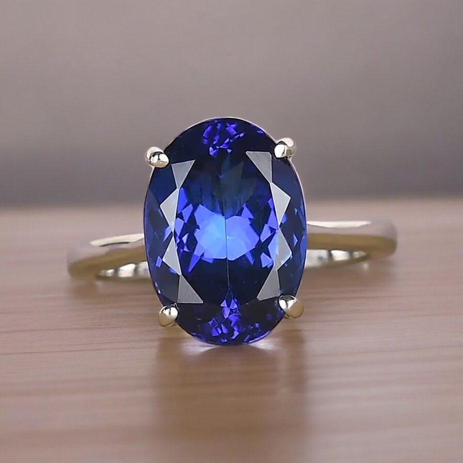 Oval Solitaire Tanzanite Cocktail Ring