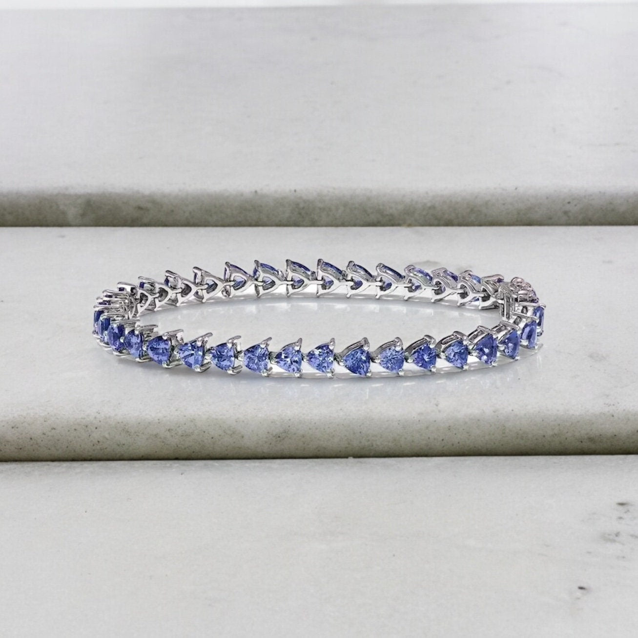 Classis Trillion Tanzanite Tennis Bracelet